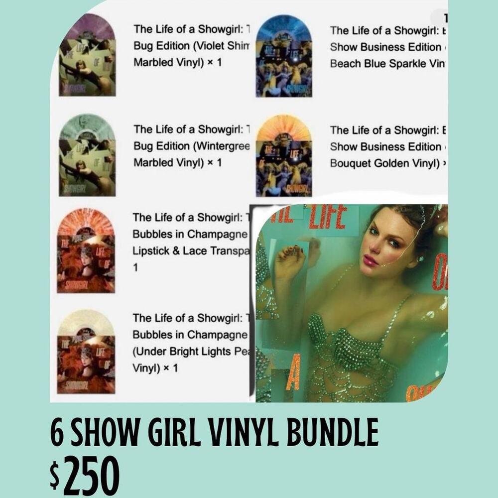 Taylor Swift The Life of a Showgirl Vinyl Set - All 6 Website Variants